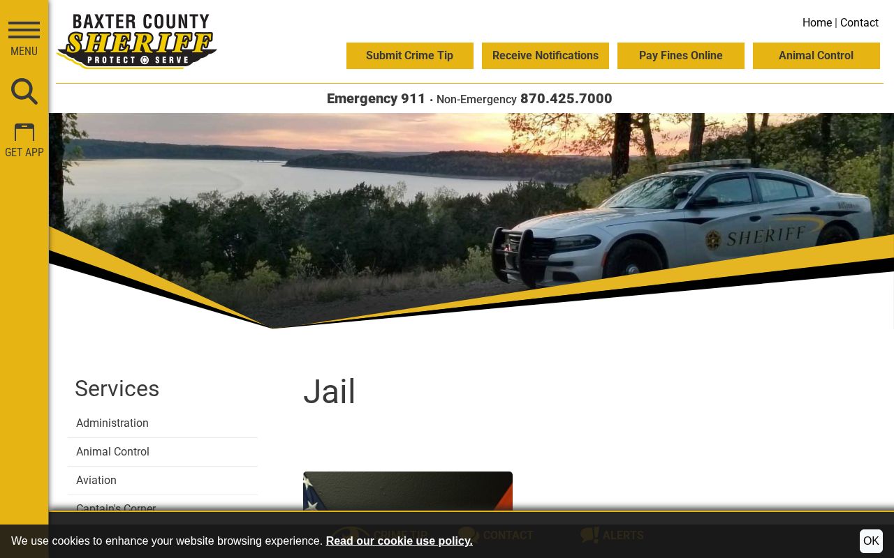 Baxter County detention center booking and mugshot information