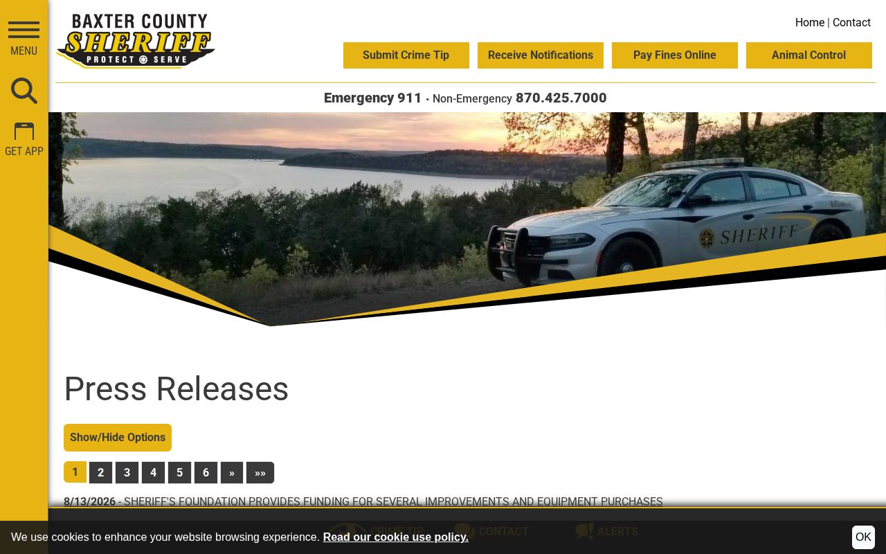 Baxter County official crime news and arrest release archive