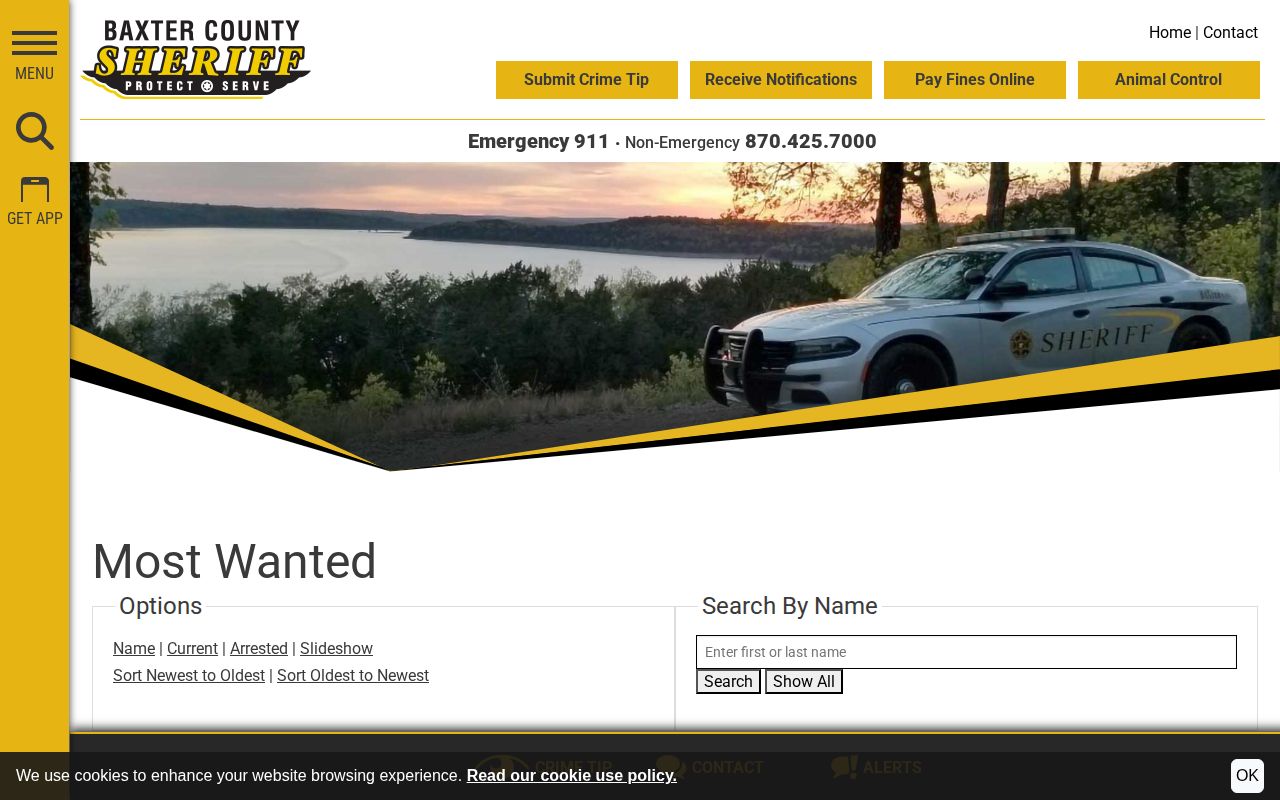 Baxter County most wanted fugitives official list